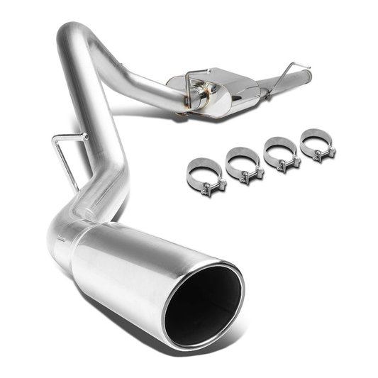 TUBERIA CATBACK CATBACK - 07-13 CHEVY SILVERADO / GMC SIERRA STANDARD CAB LONG BED 4.3L / 4.8L / 5.3L / 6.0L - SINGLE TIP - STAINLESS STEEL