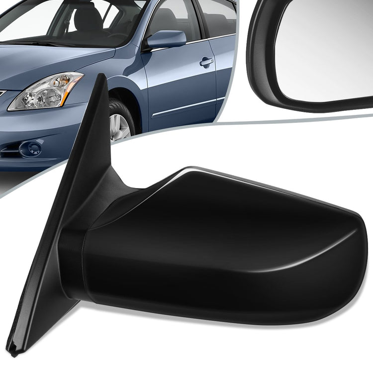 RETROVISOR MIRROR - OEM - 07-12 NISSAN ALTIMA SEDAN - POWERED - PAINTABLE - BLACK - LEFT