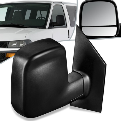 RETROVISOR MIRROR - OEM - 08-14 CHEVY EXPRESS 1500 / 08-18 CHEVY EXPRESS 2500 , 3500 / 08-14 GMC SAVANA 1500 / 08-18 GMC SAVANA 2500 , 3500 - MANUAL - TEXTURED - BLACK - RIGHT