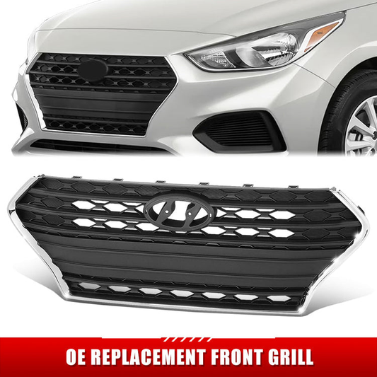 PARRILLA GRILLE - HY ACENT 18-20/21-ON/ GRILLE ASS'Y 18-20/ MAT-GRAY W/CHROME MLDG/ (SE) (4D)//PARTS.NO,HY1200214//OEM NO,86350J0000