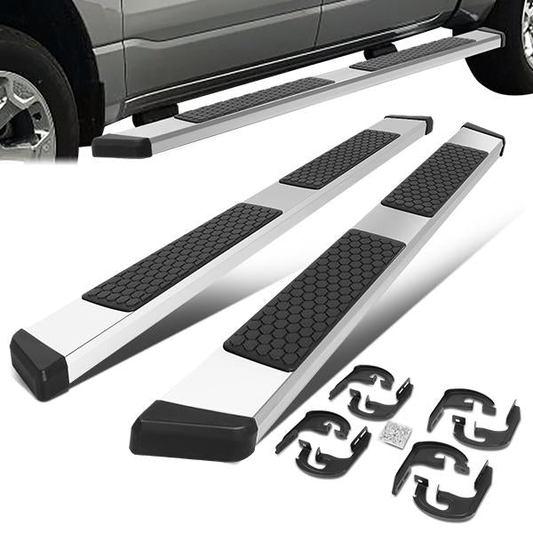 ESTRIBOS 5" - OVAL - 19-20 CHEVY SILVERADO 1500, GMC SIERRA 1500 / 2020 CHEVY SILVERADO 2500HD, SILVERADO 3500HD, GMC SIERRA 2500HD, SIERRA 3500HD - CREW CAB - CHROME / BLACK