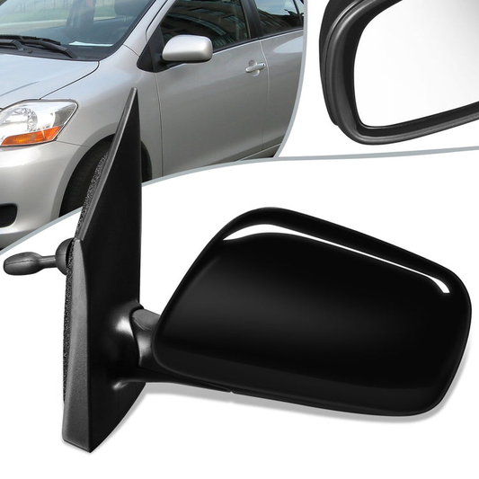 RETROVISOR MIRROR - OEM - 07-12 TOYOTA YARIS SEDAN - MANUAL - TEXTURED - BLACK - LEFT