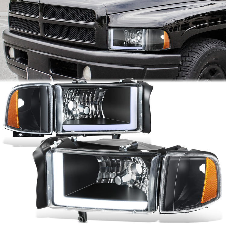 FAROS CLEAR LENS,AMBER REFLECTOR,BLACK HOUSING - 4PCS - LED BAR