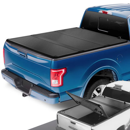 TAPADERA DE CAJUELA TONNEAU COVER - HARD TRI-FOLD - 15-20 FORD F-150 - FITS 6.5FT FLEETSIDE BED MODELS ONLY