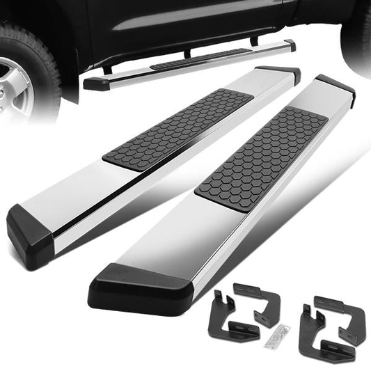 ESTRIBOS 5.5" - HONEYCOMB STEP PAD - 07-21 TOYOTA TUNDRA - STANDARD CAB - CHROME / BLACK