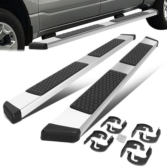 ESTRIBOS 5.5" - HONEYCOMB STEP PAD - 04-14 FORD F-150 - EXTENDED CAB - CHROME / BLACK