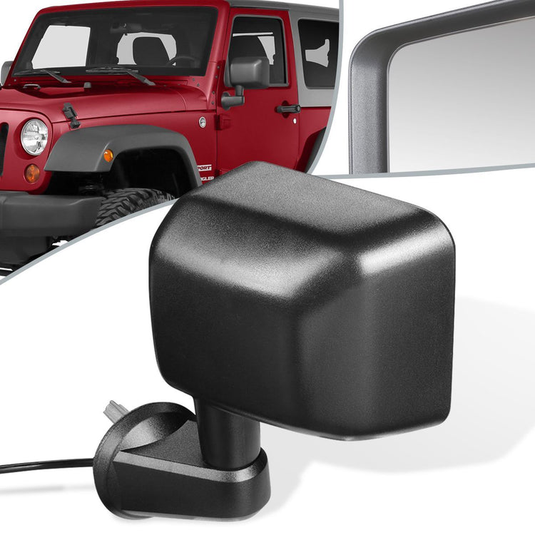 RETROVISOR MIRROR - OEM - 15-17 JEEP WRANGLER / 2018 JEEP WRANGLER JK - POWERED - HEATED - TEXTURED - BLACK - LEFT