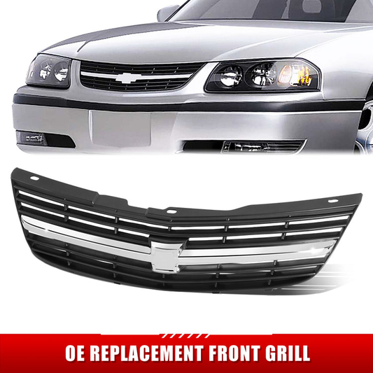 PARRILLA GRILLE - CV IMPLA/MONTE CARLO '00-'05/ GRILLE ASS'Y/ CHROME/DARK-GRAY/ (BASE/LS MODEL) (IMPALA)//PARTS.NO,GM1200428//OEM NO,10289769
