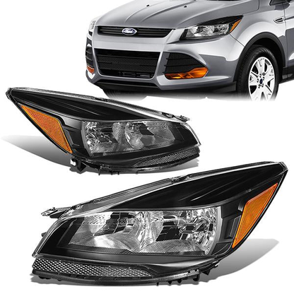FAROS 13-16 FORD ESCAPE 4-DOOR - H11 LOW BEAM / 9005 HIGH BEAM - BLACK HOUSING / AMBER CORNER