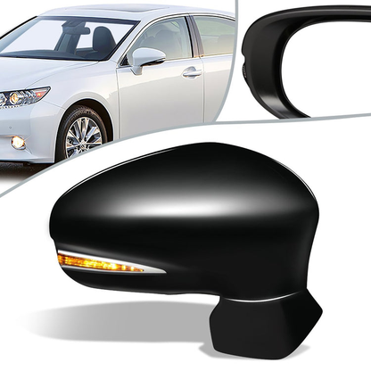 RETROVISOR MIRROR - OEM - 13-15 LEXUS ES350, ES300H - POWERED - HEATED - W/ SIGNAL LIGHT - W/ MEMORY - W/ PUDDLE LIGHT - FOLDING - BLACK MATERIAL - RIGHT