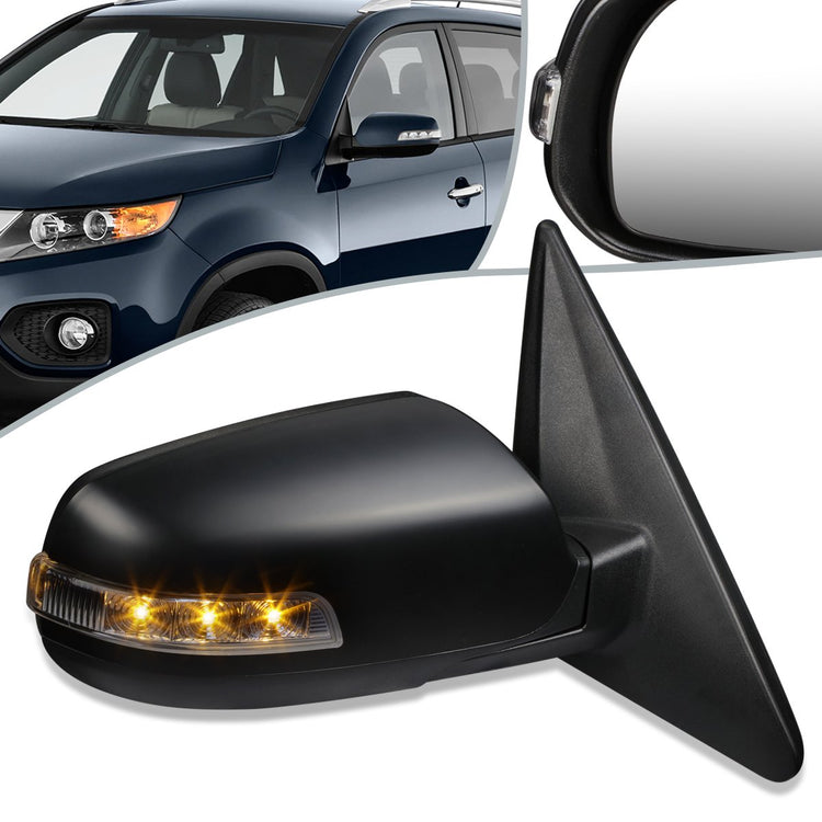 RETROVISOR MIRROR - OEM - 11-13 KIA SORENTO - POWERED - HEATED - W/ SIGNAL LIGHT - FOLDING - BLACK - RIGHT