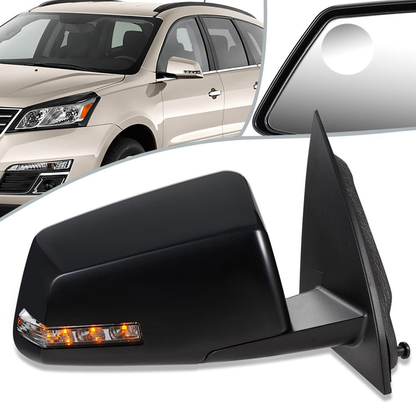 RETROVISOR MIRROR - OEM - 13-17 CHEVY TRAVERSE - POWERED - HEATED - W/ SIGNAL LIGHT - FOLDING - W/ BLIND SPOT GLASS - BLACK - RIGHT