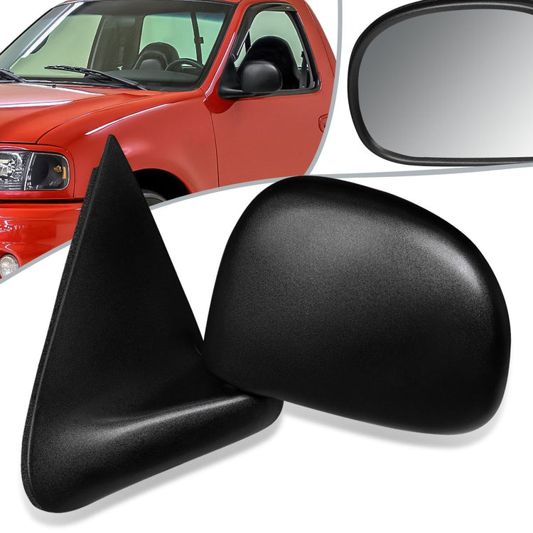 RETROVISOR MIRROR - OEM - 97-03 FORD F-150 / 97-99 FORD F-250 - MANUAL - TEXTURED - BLACK - LEFT
