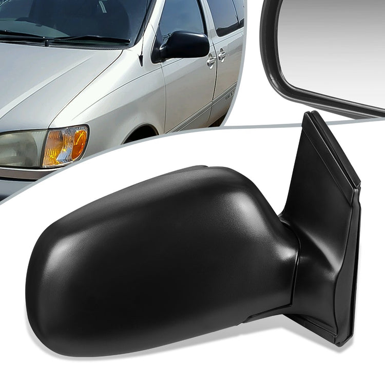 RETROVISOR MIRROR - OEM - 98-03 TOYOTA SIENNA - MANUAL - PAINTABLE - BLACK - RIGHT