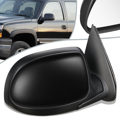 RETROVISOR MIRROR - OEM - 99-02 CHEVY SILVERADO 1500, 2500, 3500 / 99-02 GMC SIERRA 1500, 2500, 3500 - POWERED - HEATED - PAINTABLE - BLACK - RIGHT
