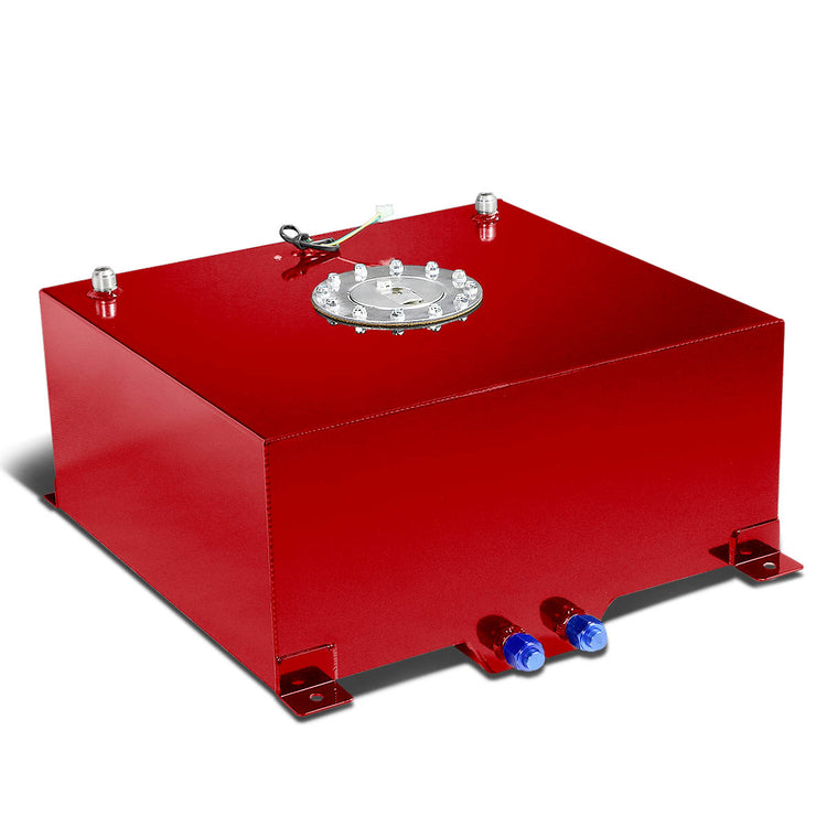 TANQUE DE GASOLINA FUEL CELL - GAS TANK WITH LEVEL SENDER - 15 GALLON - ALUMINUM - POLISHED CAP - RED