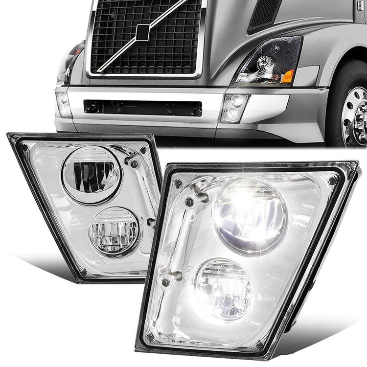 FAROS DE NIEBLA 03-17 VOLVO VN VNL VNM VNX MODEL TRUCKS - LED - CHROME