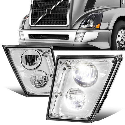 FAROS DE NIEBLA 03-17 VOLVO VN VNL VNM VNX MODEL TRUCKS - LED - CHROME
