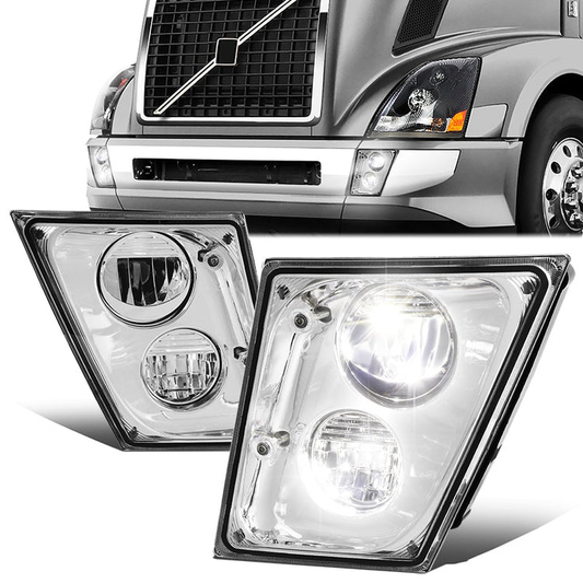 FAROS DE NIEBLA 03-17 VOLVO VN VNL VNM VNX MODEL TRUCKS - LED - CHROME
