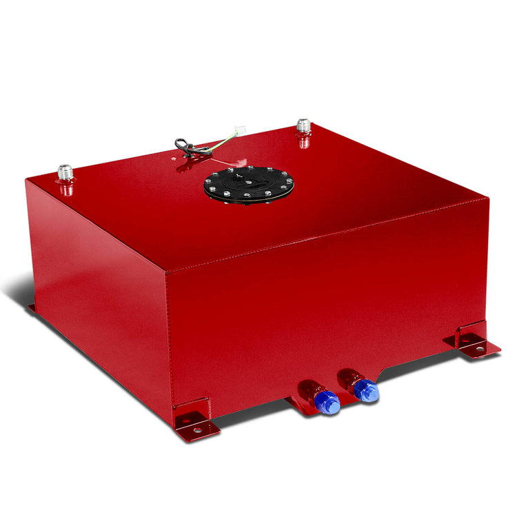 TANQUE DE GASOLINA FUEL CELL - GAS TANK WITH LEVEL SENDER - 20 GALLON - ALUMINUM - BLACK CAP - RED