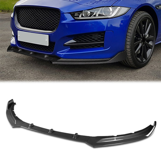 LIP FRONTAL 16-19 JAGUAR XE - REQUIRES DRILLING BUMPER FOR INSTALLATION - 3PC - CARBON FIBER LOOK