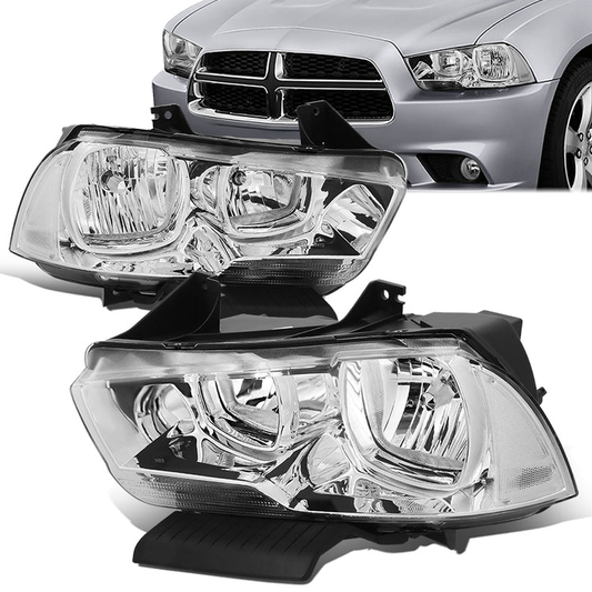 FAROS 11-14 DODGE CHARGER 4-DOOR - CHROME HOUSING / CLEAR CORNER - H11 LOW BEAM / 9005 HIGH BEAM