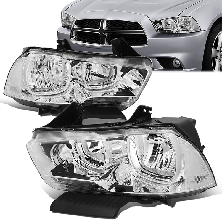 FAROS 11-14 DODGE CHARGER 4-DOOR - CHROME HOUSING / CLEAR CORNER - H11 LOW BEAM / 9005 HIGH BEAM