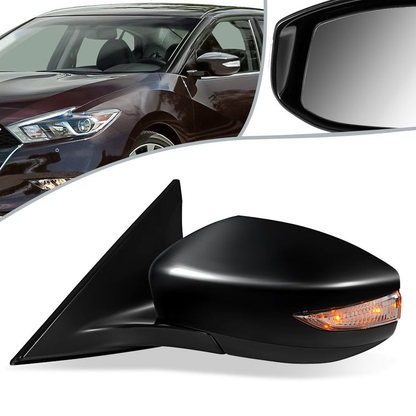 RETROVISOR MIRROR - OEM - 16+ NISSAN MAXIMA - POWERED - HEATED - W/ SIGNAL LIGHT - FOLDING - BLACK - LEFT