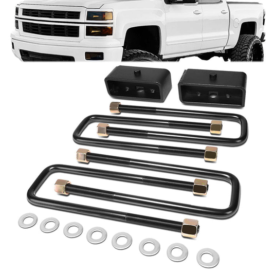 KIT ELEVACION 99-22 CHEVY SILVERADO 1500 / 99-22 GMC SIERRA 1500 - REAR - 2" LIFT - LEAF SPRING MOUNT