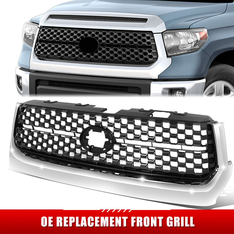 PARRILLA GRILLE - TY TUNDR 14-21/ GRILLE ASS'Y 18-21/ W/PAINTED GRAY/ W/CHROME FRAME/ W/CHROME SURROUND