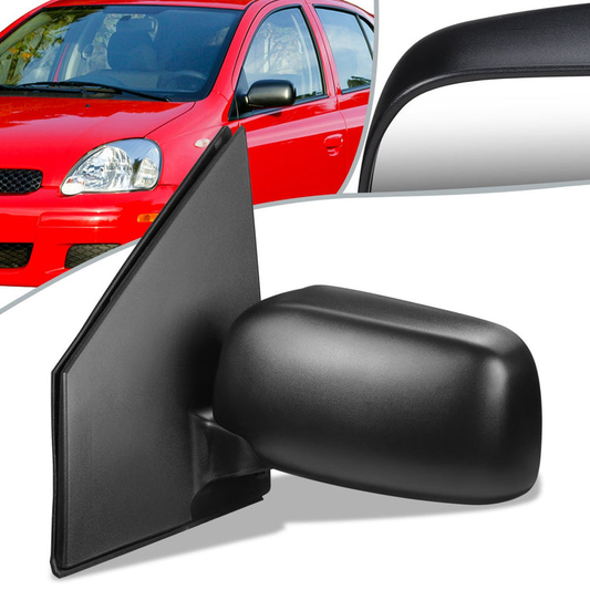 RETROVISOR MIRROR - OEM - 00-02 TOYOTA ECHO 2/4-DR - MANUAL - TEXTURED - BLACK - LEFT