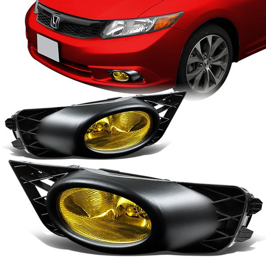 FAROS DE NIEBLA 09-11 HONDA CIVIC 4-DR - W/ SWITCH - H11 BULB - AMBER