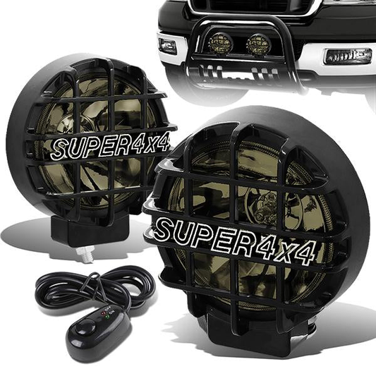 FAROS DE NIEBLA UNIVERSAL - ROUND - 6 INCH SUPER 4X4 - W/ SWITCH - H3 BULB - SMOKE / BLACK