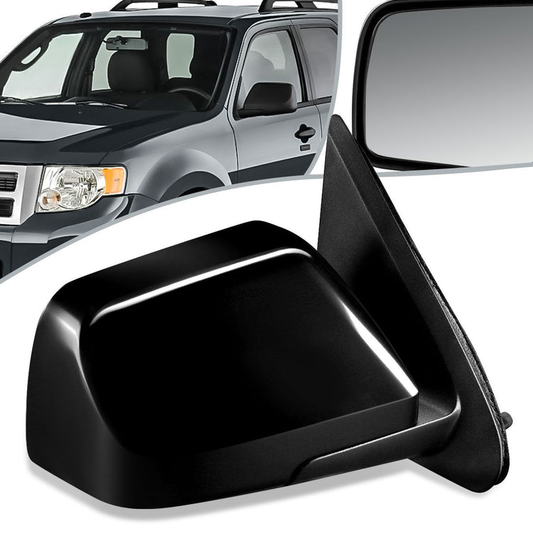 RETROVISOR MIRROR - OEM - 08-12 FORD ESCAPE / 08-11 MERCURY MARINER - POWERED - PAINTABLE - BLACK - RIGHT