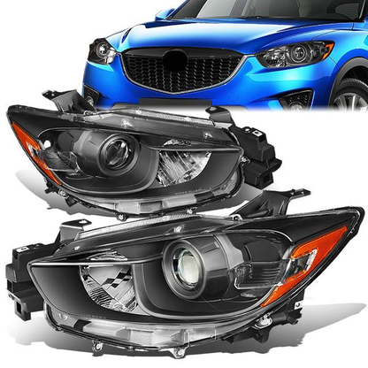 FAROS 13-16 MAZDA CX-5 - FITS MODELS WITH HALOGEN HEADLIGHTS - PROJECTOR LOW BEAM - 9005 HIGH / H11 LOW BEAM - BLACK HOUSING / AMBER CORNER