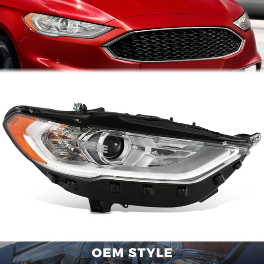 FAROS OE STYLE - 17-19 FORD FUSION HALOGEN HEADLIGHT -LED DRL - RIGHT SIDE