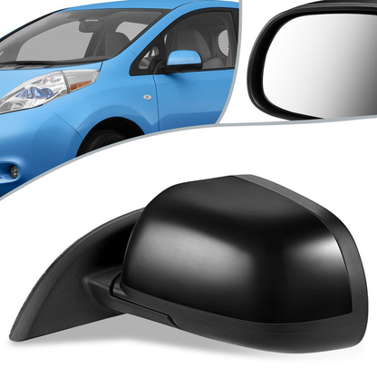 RETROVISOR MIRROR - OEM - 10-15 NISSAN LEAF - POWERED - FOLDING - BLACK MATERIAL - LEFT