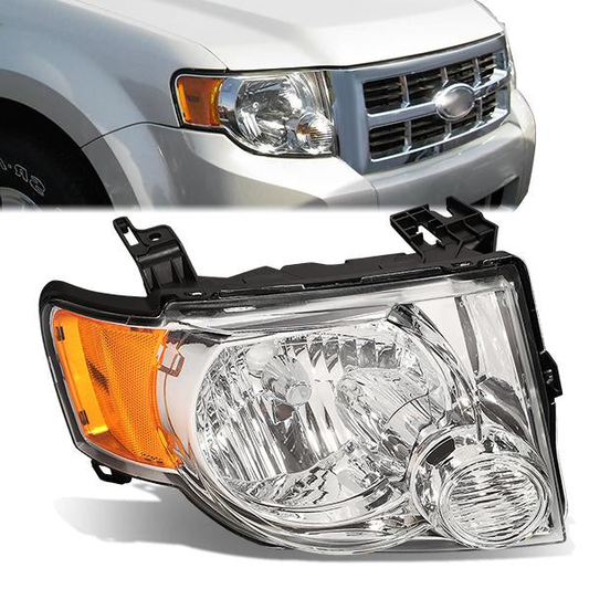 FAROS OE STYLE - 08-12 FORD ESCAPE - USES H13 HIGH/LOW BEAM BULBS - CHROME HOUSING - RIGHT