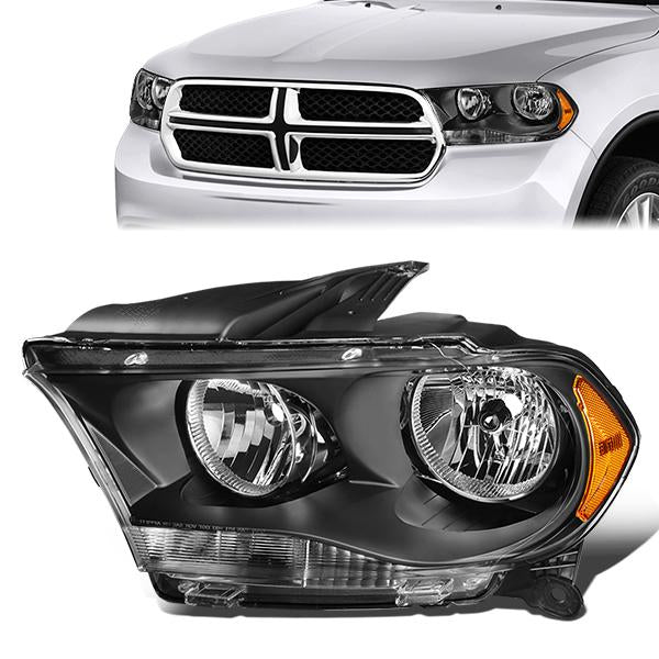 FAROS OE STYLE - 11-13 DODGE DURANGO - ONLY FITS MODELS W/ HALOGEN HEADLIGHTS - H11 LOW BEAM / 9005 HIGH BEAM - BLACK HOUSING - LEFT