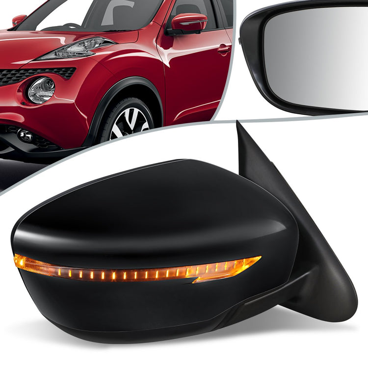 RETROVISOR MIRROR - OEM - 11-12 NISSAN JUKE - POWERED - W/ SIGNAL LIGHT - FOLDING - BLACK MATERIAL - RIGHT