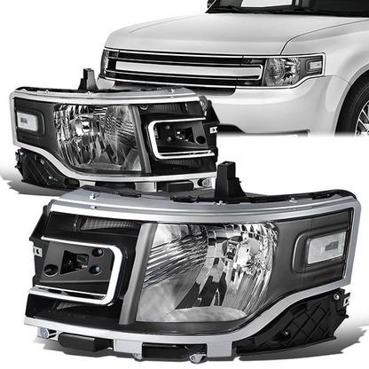 FAROS 13-19 FORD FLEX - FITS MODELS WITH HALOGEN HEADLIGHTS ONLY - BLACK HOUSING / CLEAR CORNER - H13 HIGH / LOW BEAM