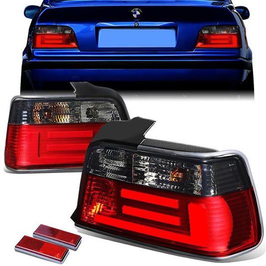 FAROS TRASEROS 92-99 BMW 3-SERIES E36 4-DR - 3D BAR - LED - RED / SMOKE