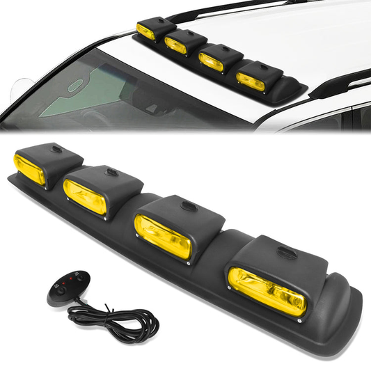 FAROS DE NIEBLA ROOF MOUNTED - 38" X 9" X 4" - UNIVERSAL - H3 BULB - WITH SWITCH, WIRING - AMBER