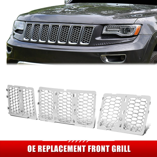 PARRILLA GRILLE - JP GRAND CHRKEE 14-16/17-21/ GRILLE ASS'Y 14-16/ CHROME W/CHROME MOULDONG/ (SUMMIT)(HONYCOMB STYLE)
