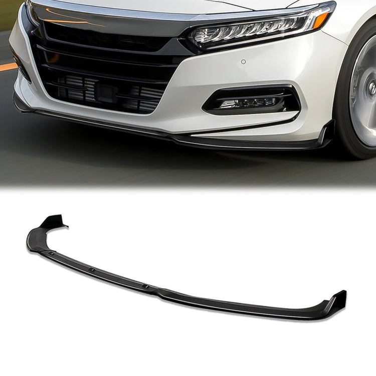 LIP FRONTAL 18-22 HONDA ACCORD SEDAN - REQUIRES DRILLING BUMPER FOR INSTALLATION - 3PC - PAINTED GLOSS BLACK