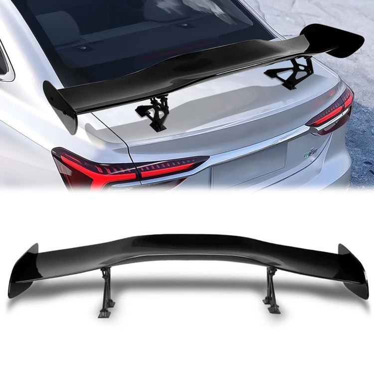 SPOILER SPOILER - UNIVERSAL - 57" TYPE-1 GT STYLE - 58"L X 9.5"W X 8.5"H - FITS VEHICLES WITH 28"W X 6.75"L FLAT TRUNK SPACE - PAINTED GLOSS BLACK