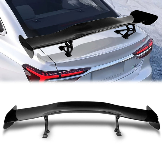 SPOILER SPOILER - UNIVERSAL - 57" TYPE-1 GT STYLE - 58"L X 9.5"W X 8.5"H - FITS VEHICLES WITH 28"W X 6.75"L FLAT TRUNK SPACE - PAINTED GLOSS BLACK