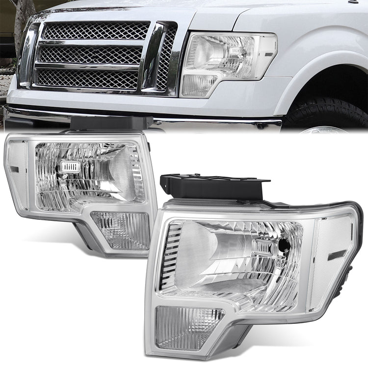 FAROS F-150 2009-2013//WHITE HOOD, WHITE BACK, BRIGHT FRAME LIGHT WITH BLUE LIGHT BULB