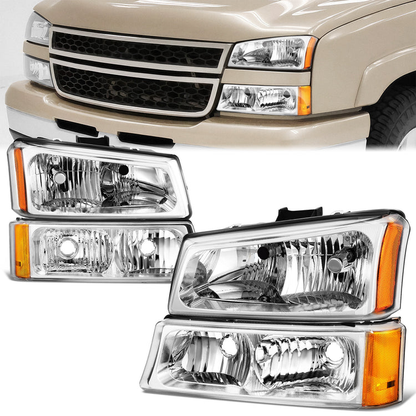 FAROS 03-2006 CHEVY SILVERADO/AVALANCHE//WHITE COVER, YELLOW REVERSE, BRIGHT FRAME, 4P LIGHT WITH BLUE LIGHT BULB
