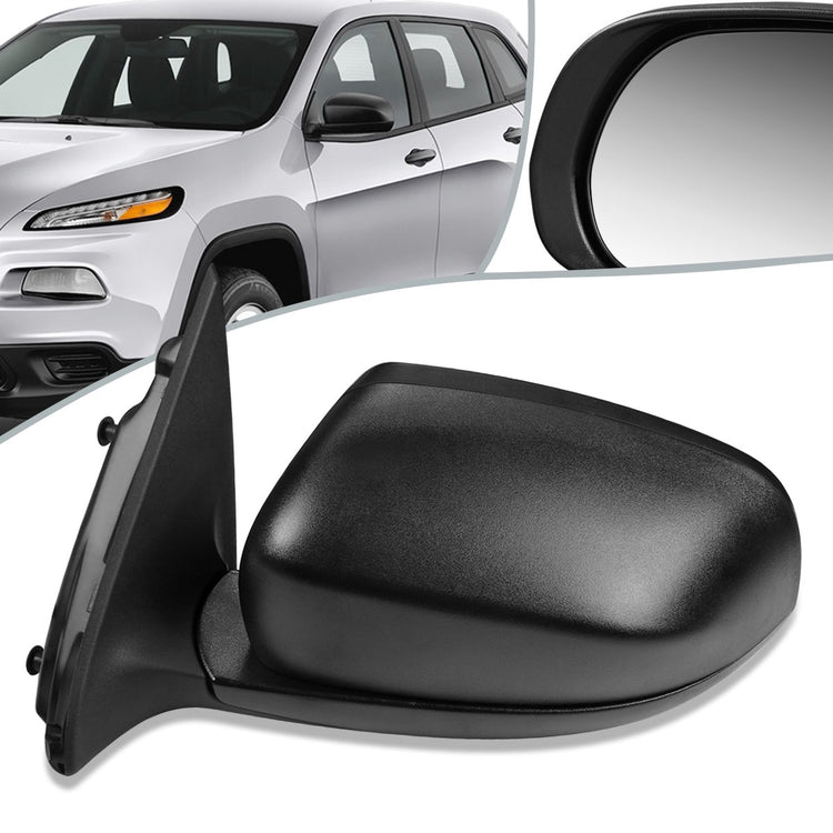 RETROVISOR MIRROR - OEM - 14-16 JEEP CHEROKEE - POWERED - HEATED - FOLDING - W/ BLACK TEXTURE - LEFT